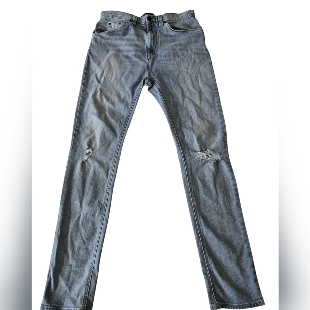 EMPYRE Mens Light Blue Relaxed Fit Jeans with Distressed Details Size 32